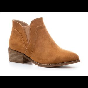 Cognac Suede Crisp Booties by Corky
